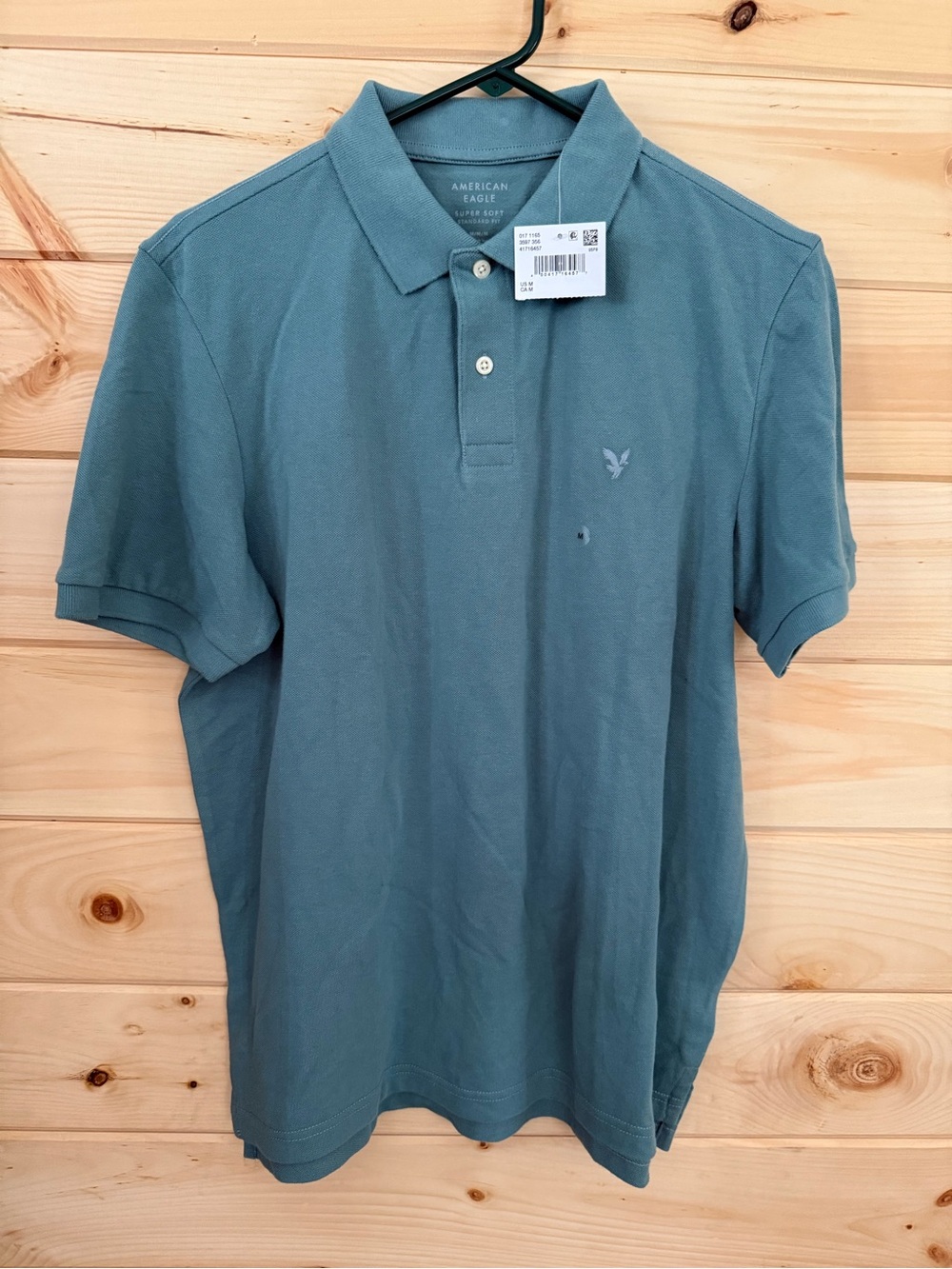 American Eagle Outfitters Men's Teal Polo